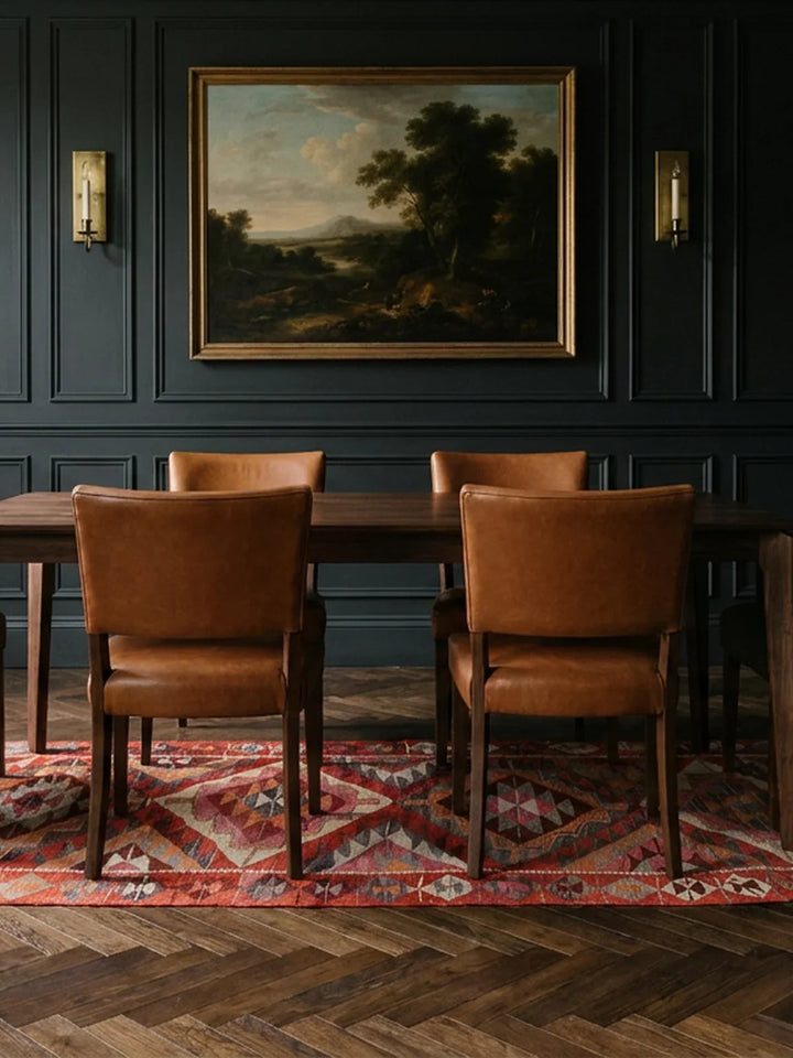 Persian runner rug in a styled room