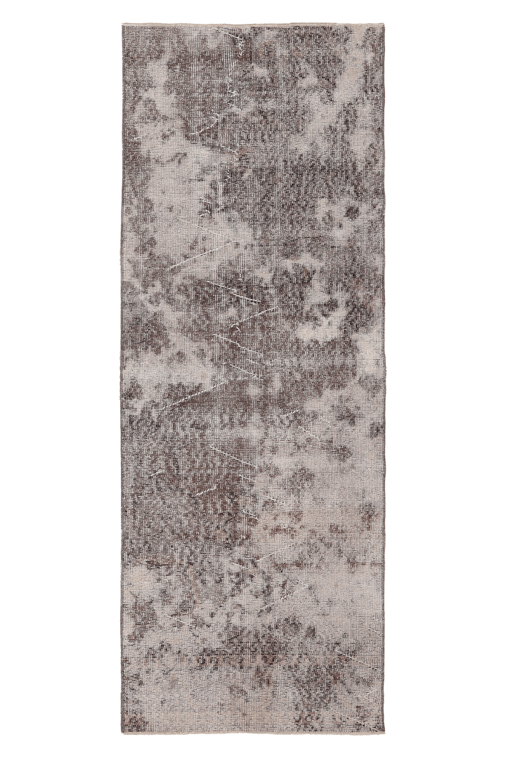 Vintage Isparta Turkish Runner Rug 2x7 ft — Beige & Brown Distressed