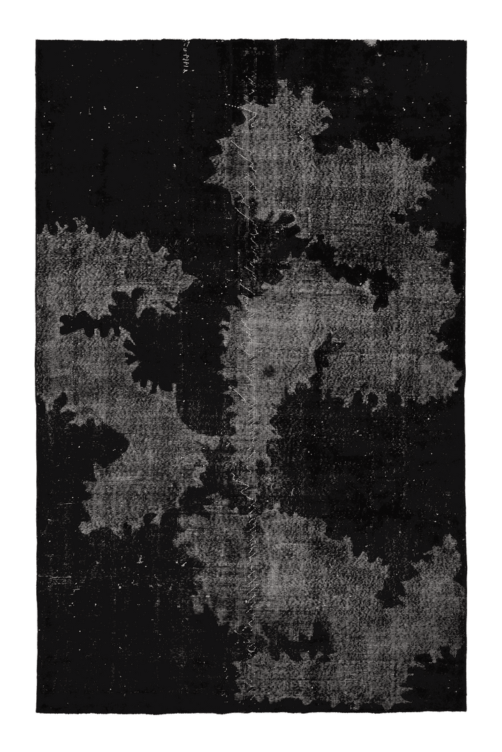 Vintage Isparta Turkish Area Rug 6x10 ft — Gray Overdyed