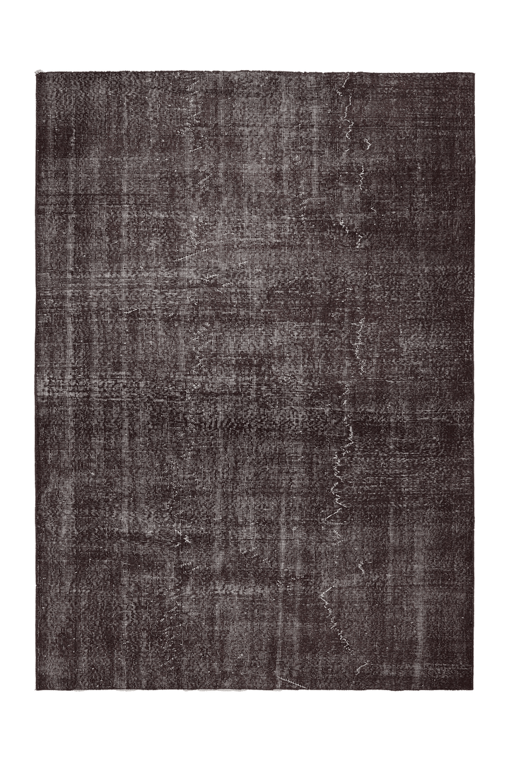 Vintage Isparta Turkish Area Rug 6x8 ft — Brown & Gray Overdyed