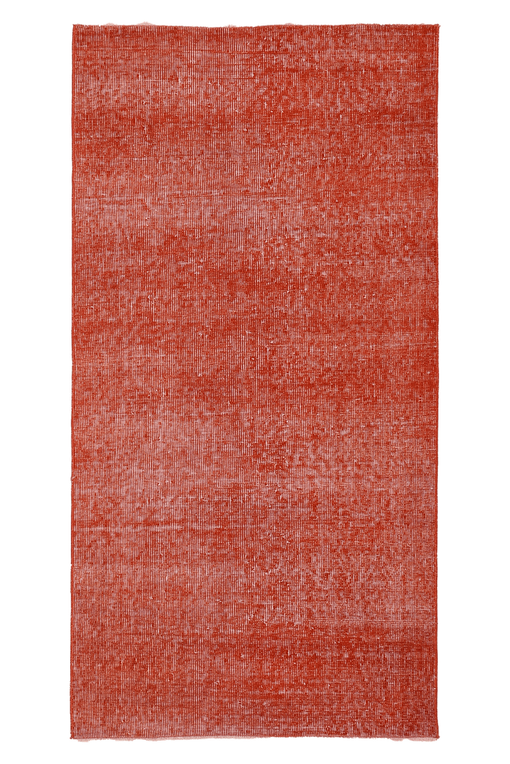 Vintage Isparta Turkish Runner Rug 3x5 ft — Red Overdyed