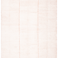 Handwoven apricot shaggy wool rug with a soft high-pile texture and subtle striped design for a cozy, modern aesthetic.