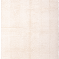 Beige rug with a subtle pattern on a white background