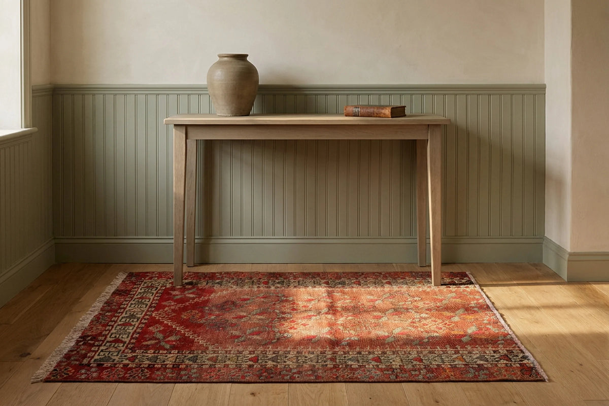 Persian Style Doormat Rug in a styled room