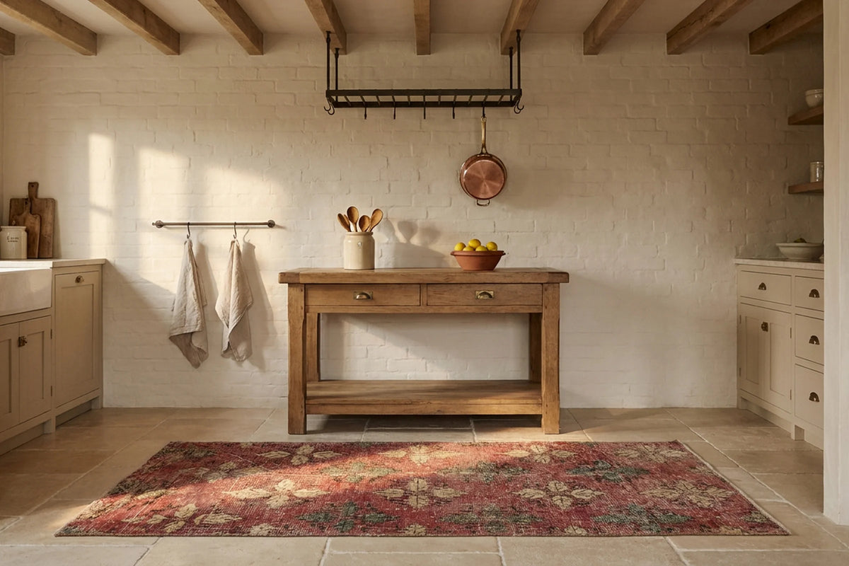 Turkish Runner Rug in a styled room