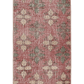 Vintage Isparta Turkish Runner Rug 2x5 ft — Red & Beige Floral