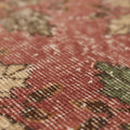 Vintage Isparta Turkish Runner Rug 2x5 ft — Red & Beige Floral
