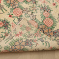 Vintage Isparta Turkish Runner Rug 3x6 ft — Beige & Pink Floral