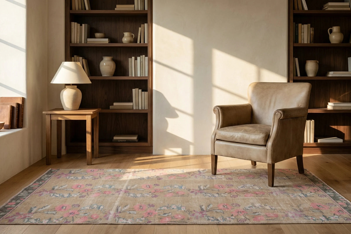 Turkish Area Rug in a styled room