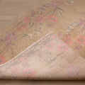 Vintage Isparta Turkish Area Rug 3x8 ft — Beige & Pink Floral