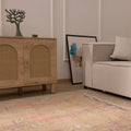 Vintage Isparta Turkish Area Rug 3x8 ft — Beige & Pink Floral