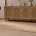 Vintage Isparta Turkish Area Rug 3x8 ft — Beige & Pink Floral