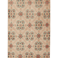 Vintage Isparta Turkish Area Rug 4x7 ft — Beige & Brown Floral