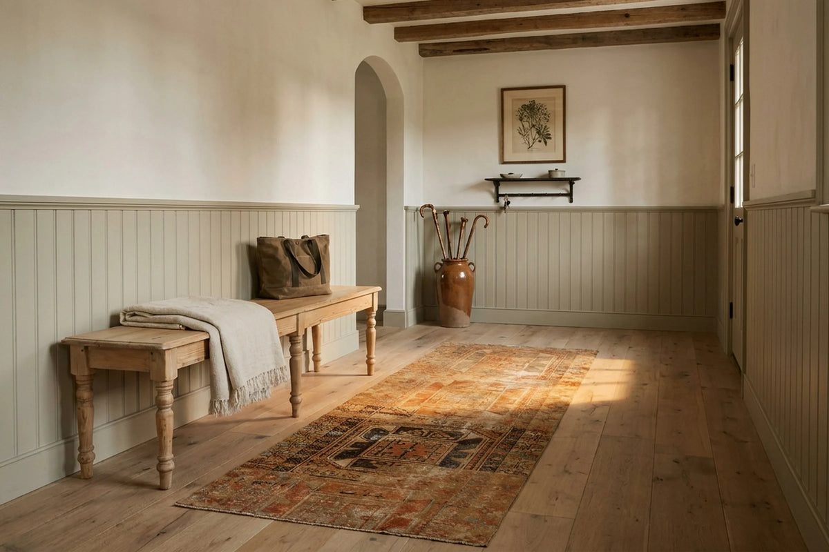 Turkish Runner Rug in a styled room