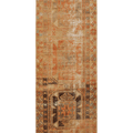 Vintage Malatya Turkish Runner Rug 3x10 ft — Orange & Beige Distressed