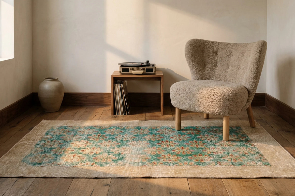 Turkish Area Rug in a styled room