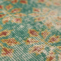 Vintage Isparta Turkish Area Rug 2x5 ft — Green & Beige Distressed
