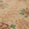 Vintage Isparta Turkish Area Rug 4x6 ft — Beige & Green Floral