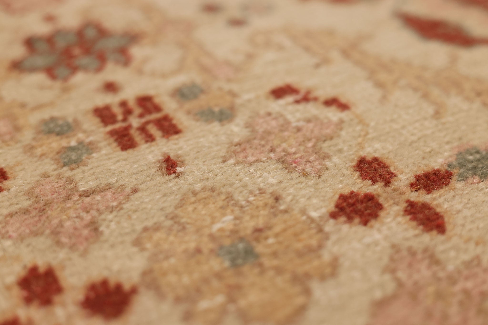 Vintage Isparta Turkish Runner Rug 2x8 ft — Beige & Red Floral