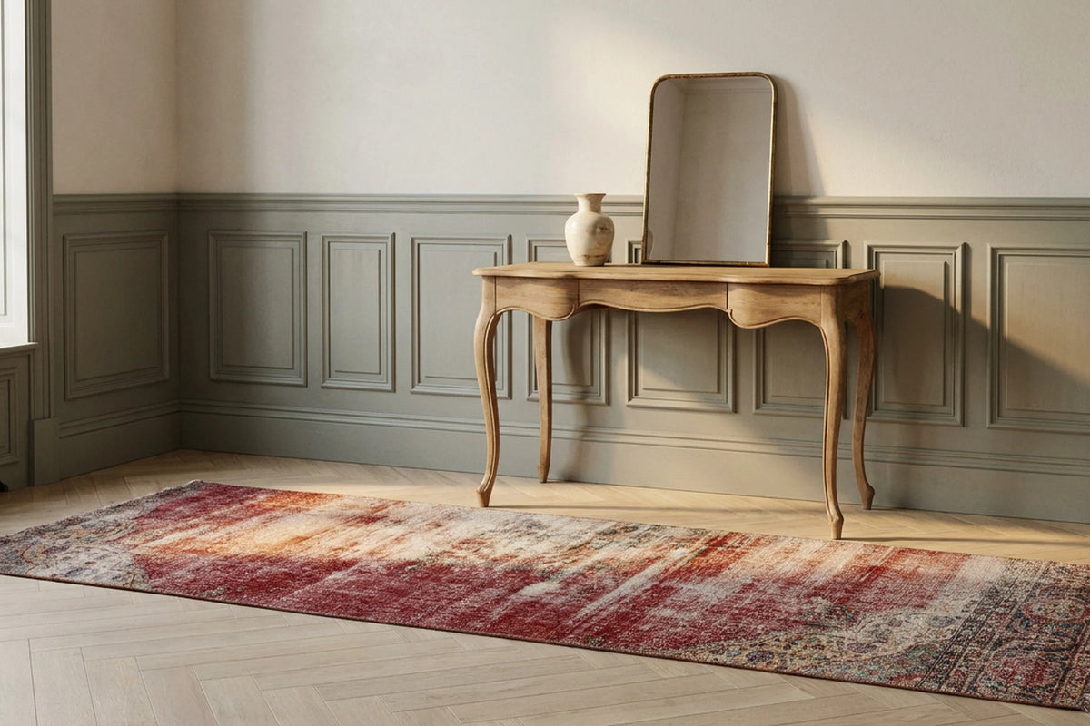 Turkish Runner Rug in a styled room