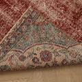 Vintage Isparta Turkish Runner Rug 2x10 ft — Red & White Distressed