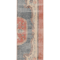 Vintage Isparta Turkish Runner Rug 2x8 ft — Red & Blue Distressed