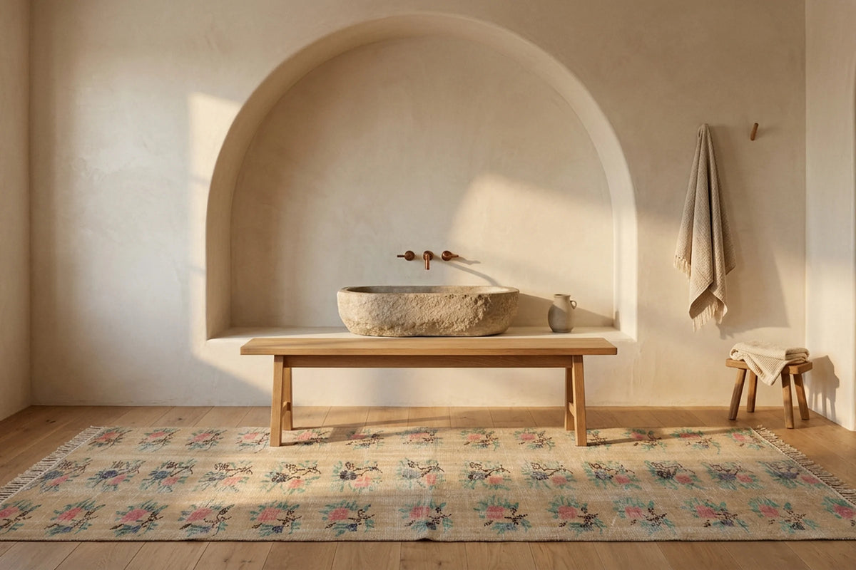 Turkish Runner Rug in a styled room