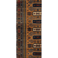 Vintage Aksaray Turkish Runner Rug 2x8 ft — Brown & Blue Geometric