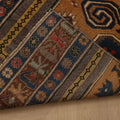 Vintage Aksaray Turkish Runner Rug 2x8 ft — Brown & Blue Geometric
