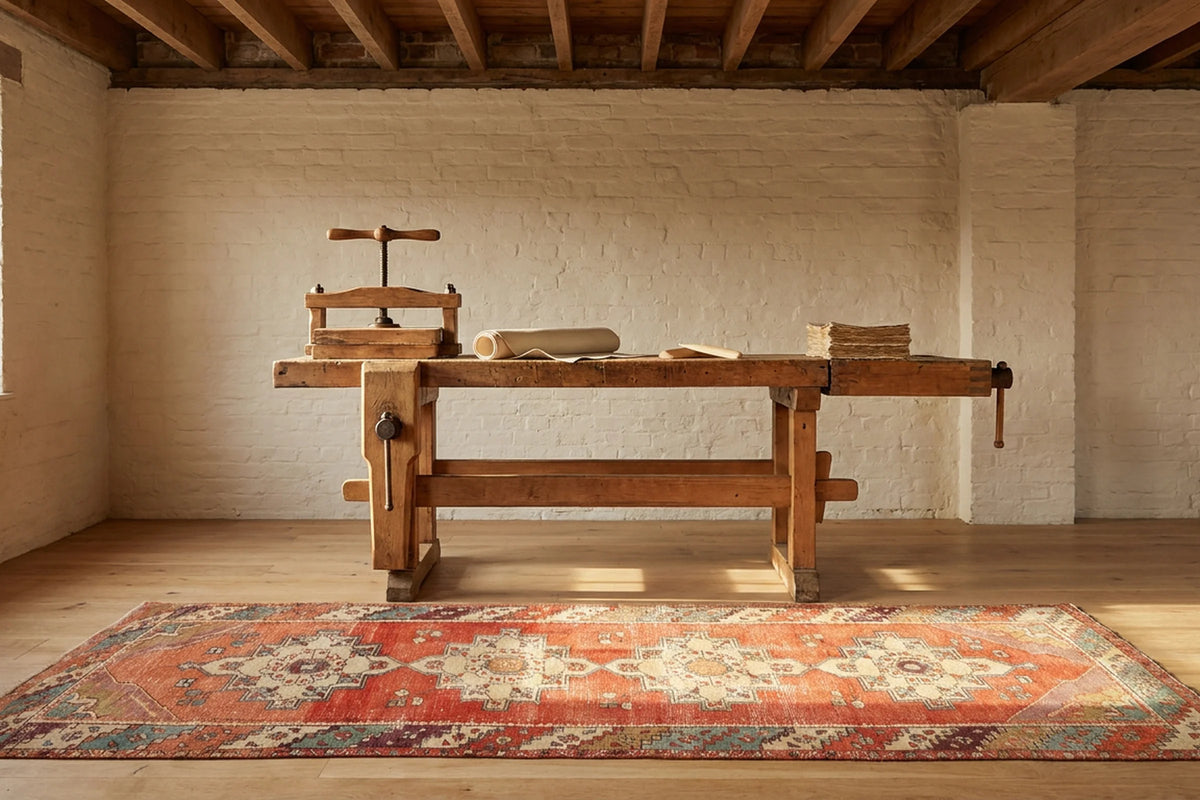 Turkish Runner Rug in a styled room