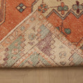 Vintage Niğde Turkish Runner Rug 3x9 ft — Red & Beige Geometric