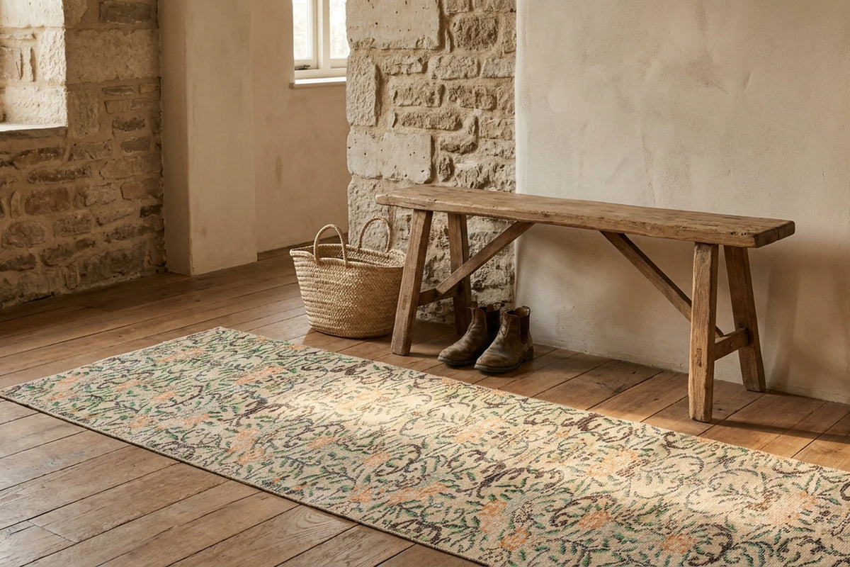 Turkish Runner Rug in a styled room