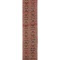 Vintage Konya Turkish Runner Rug 1x10 ft — Brown & Red Patchwork