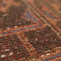 Vintage Konya Turkish Runner Rug 1x10 ft — Brown & Red Patchwork