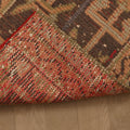 Vintage Konya Turkish Runner Rug 1x9 ft — Brown & Orange Patchwork