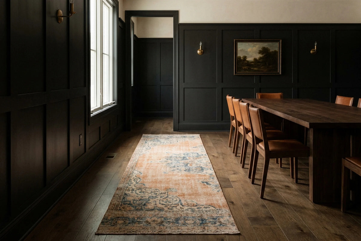 Turkish Runner Rug in a styled room