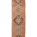 Vintage Malatya Turkish Runner Rug 3x12 ft — Orange & Brown Geometric