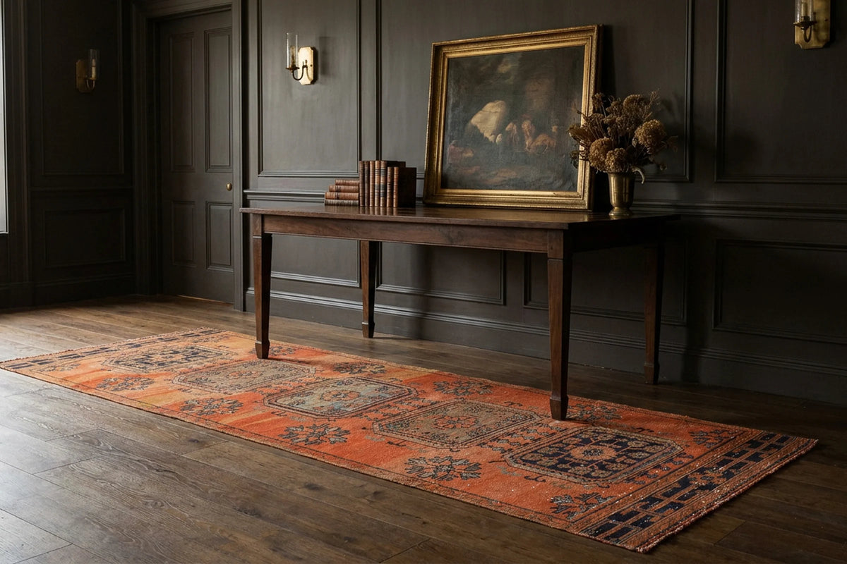 Turkish Runner Rug in a styled room