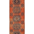 Vintage Konya Turkish Runner Rug 3x10 ft — Orange & Blue Floral