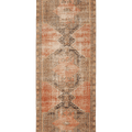 Vintage Malatya Turkish Runner Rug 3x10 ft — Orange & Brown Geometric