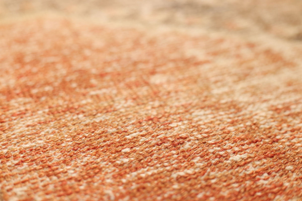 Vintage Malatya Turkish Runner Rug 3x10 ft — Orange & Brown Geometric
