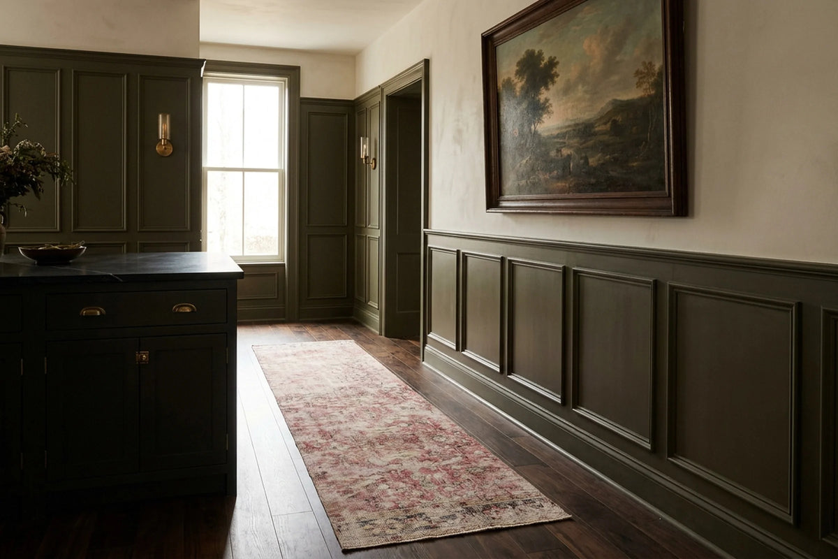Turkish Runner Rug in a styled room