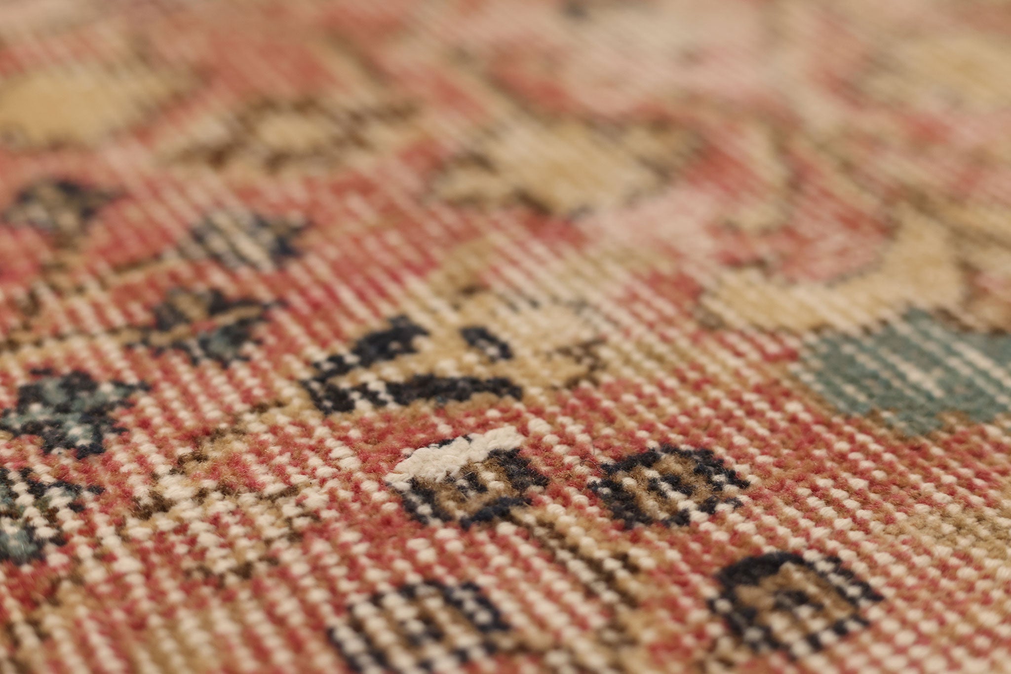 Vintage Isparta Turkish Runner Rug 2x10 ft — Pink & Beige Distressed
