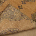 Vintage Konya Turkish Runner Rug 2x10 ft — Brown & Yellow Floral