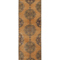 Vintage Konya Turkish Runner Rug 2x10 ft — Brown & Yellow Floral