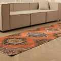 Vintage Konya Turkish Runner Rug 3x12 ft — Red & Brown Floral
