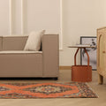 Vintage Konya Turkish Runner Rug 3x12 ft — Red & Brown Floral
