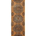 Vintage Konya Turkish Runner Rug 2x9 ft — Orange Geometric