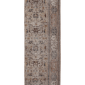 Vintage Isparta Turkish Runner Rug 3x10 ft — Gray Floral