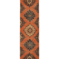 Vintage Konya Turkish Runner Rug 3x13 ft — Orange & Blue Geometric